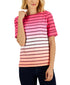 Women's Striped Ombr� Short-Sleeve Top